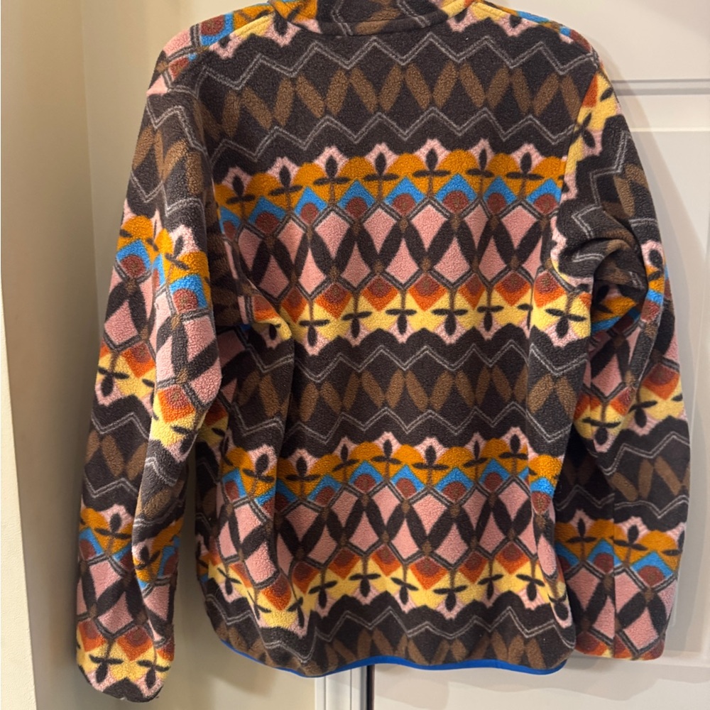 Patagonia Men's Printed Synchilla Snap-T Fleece Pullover‎ - Multi Pink/Brown - Picture 3 of 5